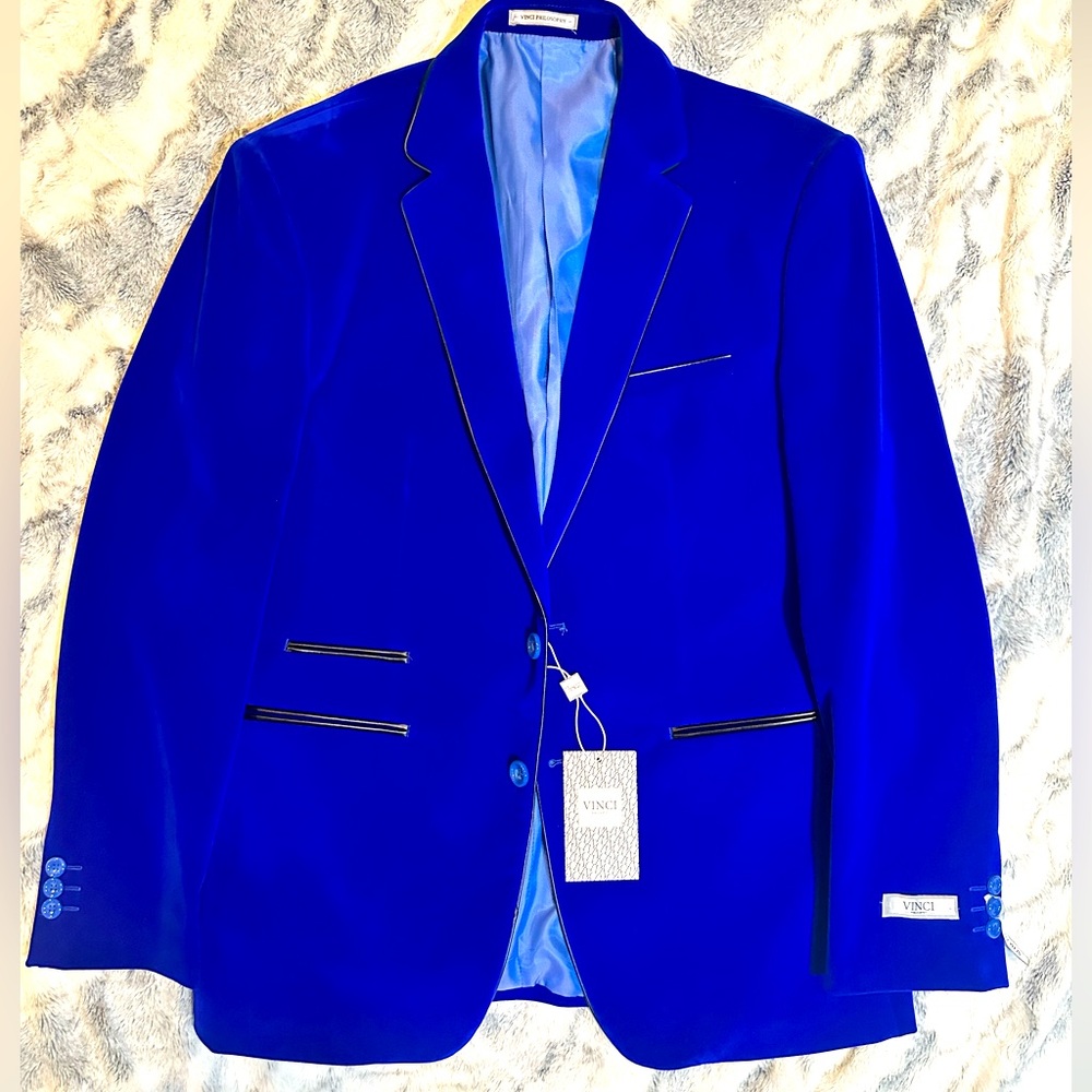Men’s Royal Blue Velvet Jacket